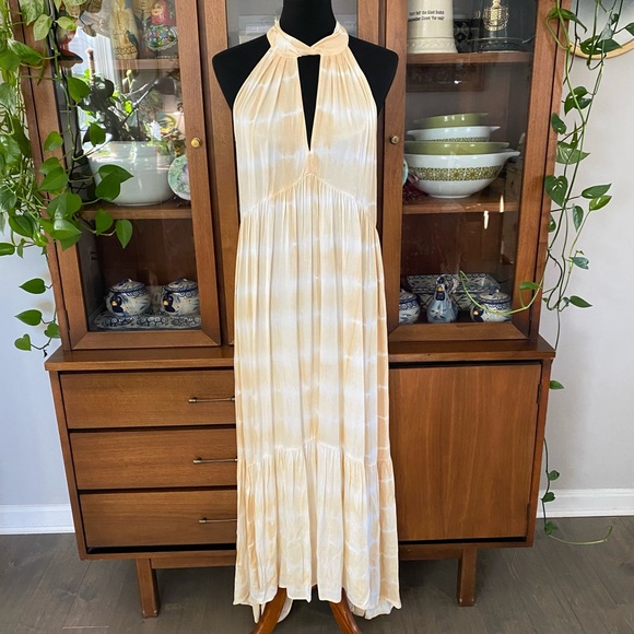 SAYLOR Amaranth Striped Tie-Dye Tiered Maxi Dress - Picture 3 of 11